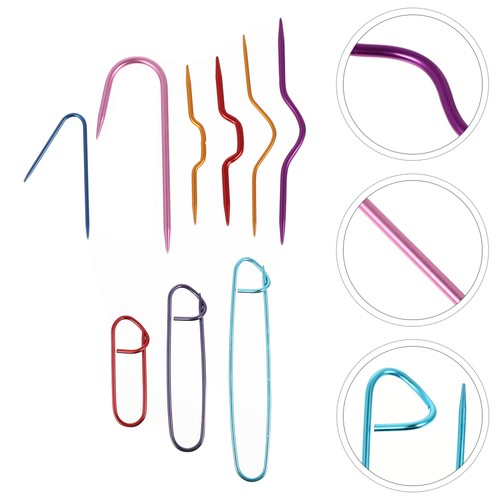 Juego de herramientas de tejido de 9 piezas agujas de suéter accesorios de tejido tapiz para hilo - Imagen 5 de 11