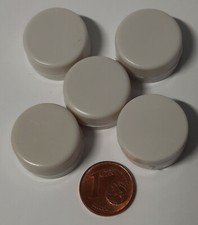 5 Rasseldosen zum Einnähen, 20 mm Ø, grau,  f. (Tier-) Spielzeug, Fasching etc.