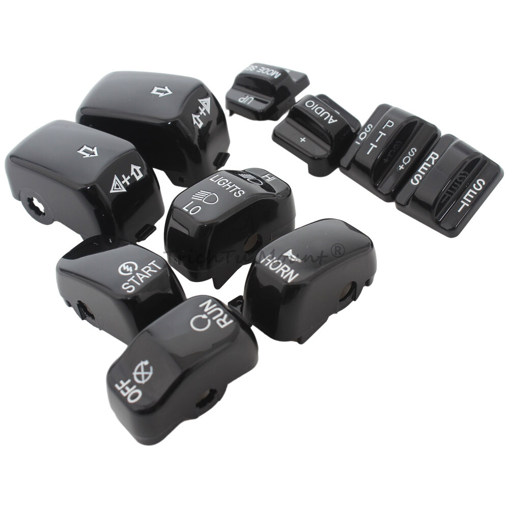 Black Hand Control Switch Housing Caps For Harley Davidson - View #6