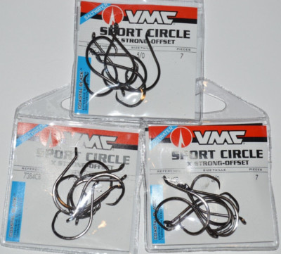 3 packs vmc saltwater sport circle hook coastal black x strong-offset 5/0 7384cb