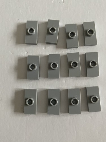 LEGO 3794 Plate Modified 1x2 with 1 Stud x 12 - Light Grey Blue. Free UK P & P