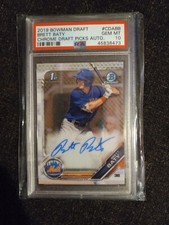 2019 Bowman Chrome Draft Brett Baty Rookie RC Auto | New York Mets | PSA 10 Gem