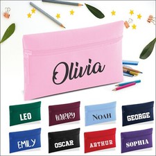 Personalised Child Pencil Case Kids Stationery Case Zip Boys Girls School Bag