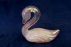 VTG Fenton Art Glass Rosalene Opaque Pink Swan Figurine/Paperweight 4" T