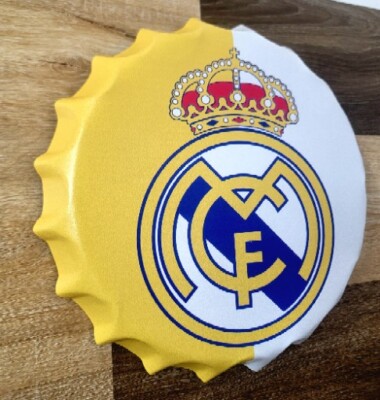 Real Madrid Bottle Cap Metal Sign Crest Logo Memorabilia Man Cave