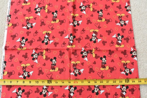 31" Long, Mickey Mouse & Icons Toss" on Red Quilt Cotton, Disney/Springs, N3416 - Picture 3 of 6