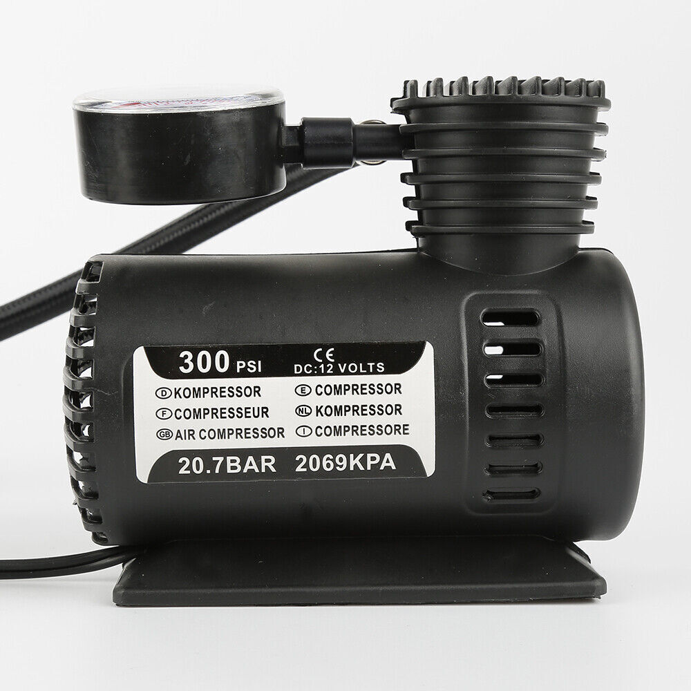 Portable Mini Air Compressor Electric Tire Inflator Pump 12 Volt Car 12V 300 PSI
