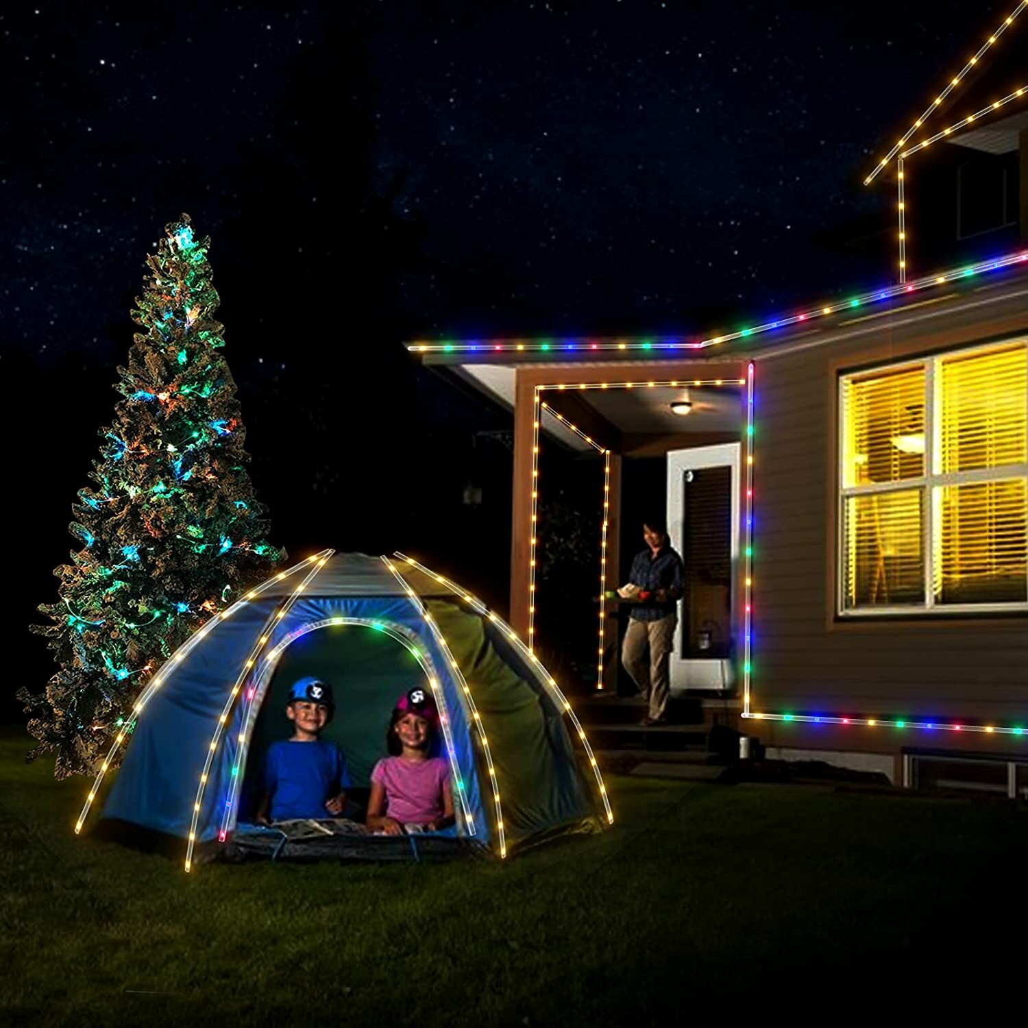 图片 38 - 太阳能绳管灯 100 LED 33ft 条防水户外景观照明