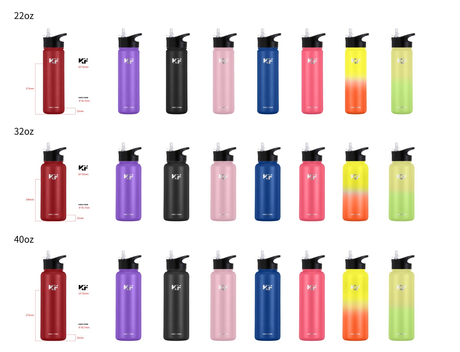 Stainless Steel Water Bottle Vacuum insulated, double walled, BPA free 2 LIDS