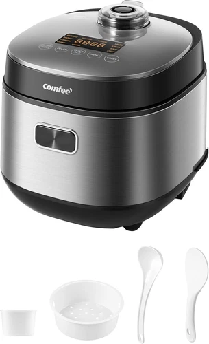 Compact Rice Cooker 8 Cups Cooked/4 Cups Uncooked 9-in-1 Multi Cooker Rice Maker