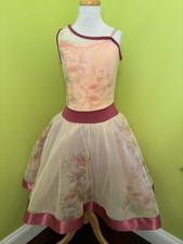 Curtain Call Dance Costume C2363 Chld Large Pink One Shoulder Ballet Long Tutu