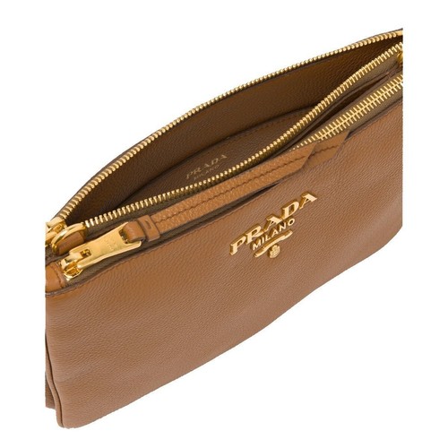 Prada Vitello Phenix Cannella Brown Leather Crossbody Bag NWT - Picture 3 of 5