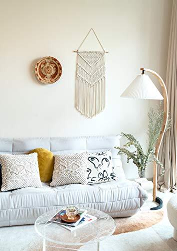 Macramé Colgante de Pared Arte Tejido Boho Decoración del Hogar, Geométrico Hermosa Pared Marfil - Imagen 6 de 7