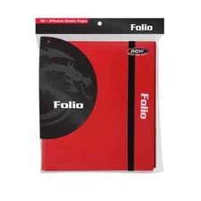 (1) BCW Red 9-Pocket Folio Album Side-Loading Storage Holds 360 Gaming Cards