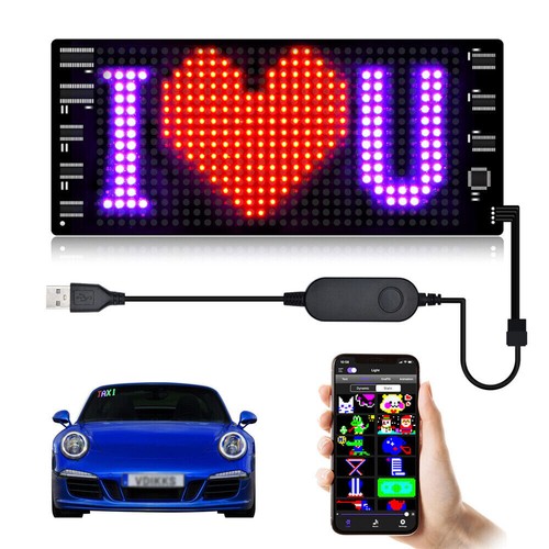 Wireless APP Control RGB LED Car Sign - Custom Scrolling Message Display Screen - Picture 9 of 14