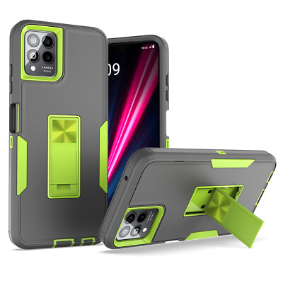 For T-Mobile Revvl 6X 6 Pro 5G Armor Stand Heavy Duty Case Screen Protector