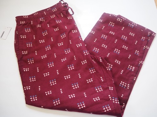 Sonoma Red Triangle Burgundy Plaid Soft Flannel Pajama Pants Pockets Men 2XL NWT