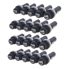 20 PC Electrical Panel Mounted Screw Cap Fuse Holder Glass Tube Fuses 5x20mm