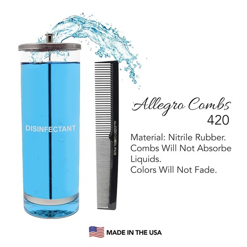 Allegro Combs 420 Barber Comb Set for Hair Cutting and 6 Count (Pack of 1) - Picture 8 of 9