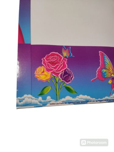 VTG lisa frank Pocket Folder Y2K Roses Butterflies Rainbow 2003 Unpunched (2) - Picture 4 of 6