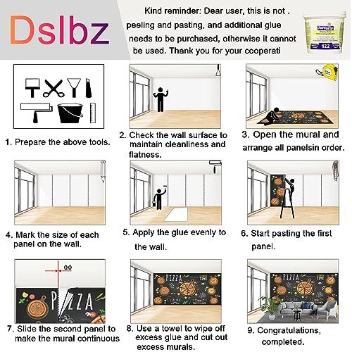 Pizza Wall Mural Wallpaper for Bedroom（It's not Peel and 98" x 71"(W x