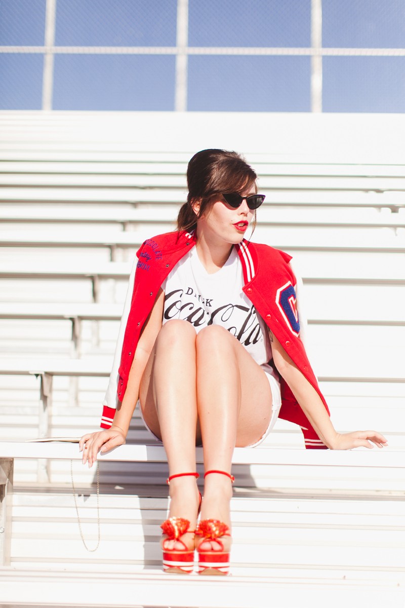 $1295 CHARLOTTE OLYMPIA seen on KIRA KOSARAN Cherry Red TEAM