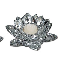 Teelichthalter, Leuchter RosenblÜTe Brilliant D. 14Cm Silber Glas Formano