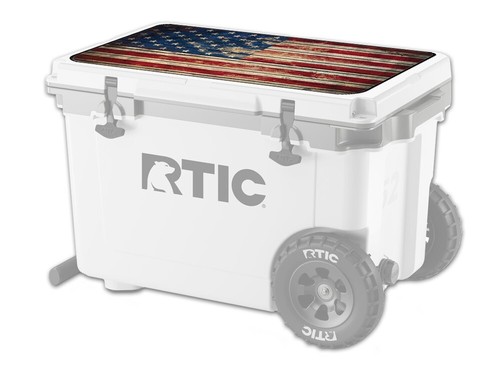 Vinyl Cooler Wrap fits RTIC 52qt WHEELED | Decal Skin LID - Old Glory - Picture 4 of 8