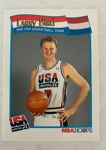 NBA LARRY BIRD Boston Celtics 1991-92 NBA Hoops USA Basketball Trading CARD #576