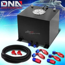 5 GALLON/18.8L BLACK ALUMINUM FUEL CELL GAS TANK+LEVEL SENDER+NYLON OIL FEED KIT