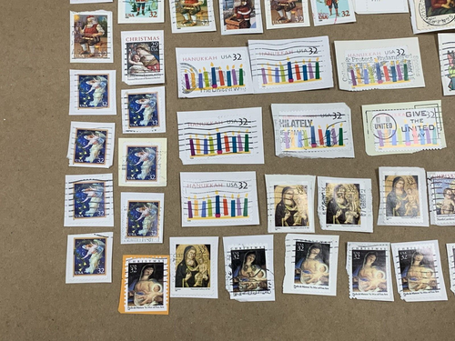Vintage 116pc US Postage Stamp Lot Christmas Greeting 1950's 60's 70's 80's 90's - Picture 8 of 12