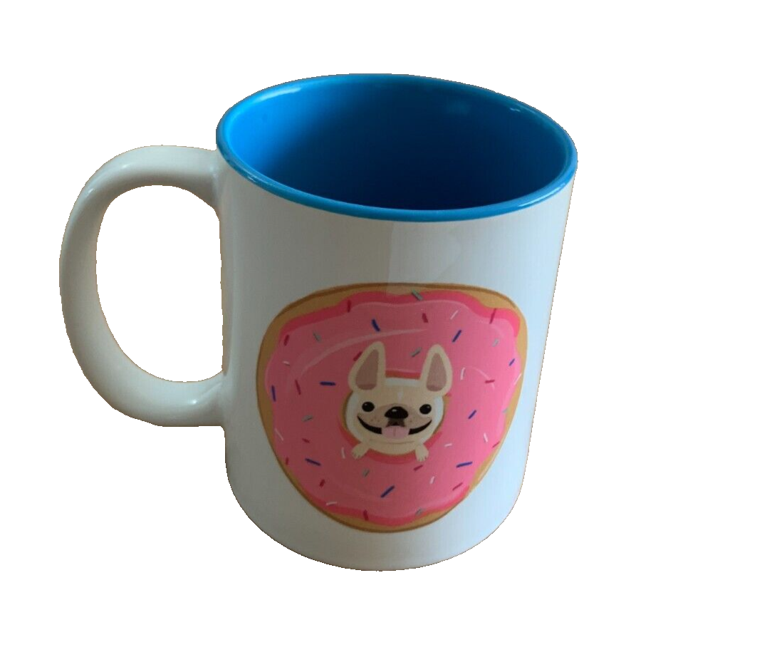 Pink Sprinkle Donuts Coffee Mug Featuring French Bulldog Design