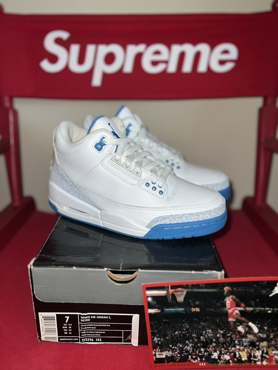 Nike Air Jordan 3 III Retro Harbor Blue Boarder Blue 315296 Nike Air Jordan 3 III Retro Harbor Blue Boarder Blue 315296