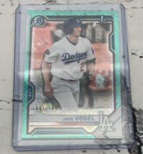Jake Vogel 2021 Bowman Chrome Green Shimmer Ref 114/125 1st Bowman CHROME BCP59