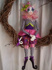 Cloth Art Doll (Paper) Pattern "Mirabelle Lady Cat Jester" by Paula McGee