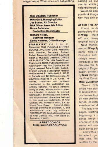 Primeros cómics de Starslayer #11 de diciembre de 1983 - Imagen 3 de 4