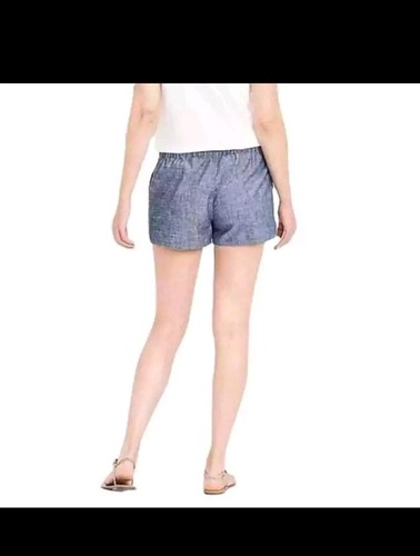 J. Crew Navy 3” Chambray Drawstring Shorts Women's Size,X Small - Pockets Summer - Picture 2 of 8