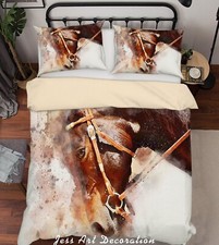 3D Horse Quilt Cover Set Duvet Cover Bedding Pillowcases
