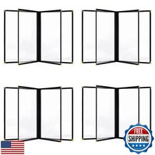 Restuarant Menu Covers, 4 PCS 4 Page 8 View Transparent Leather Menu Covers 8