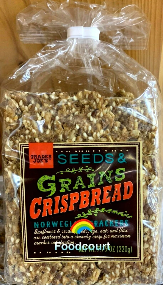2 paquetes de galletas noruegas Trader Joe's semillas y granos pan crujiente 7,75 OZ cada una Foto 2 de 3