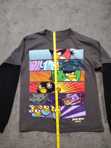 Camisa Angry Birds Niños Pequeña Manga Larga Espacio Gráfico Estampado Colorido - Imagen 3 de 8