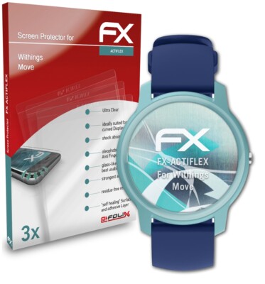 Pack 3 Protections D'écran AtFoliX Pour Withings Move ECG - Clair Et Flexible