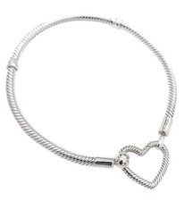 NEW 100 Authentic PANDORA Moments Heart Closure Snake Chain Bracelet 599539C00