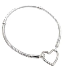 NEW 100% Authentic PANDORA  Moments Heart Closure Snake Chain Bracelet 599539C00