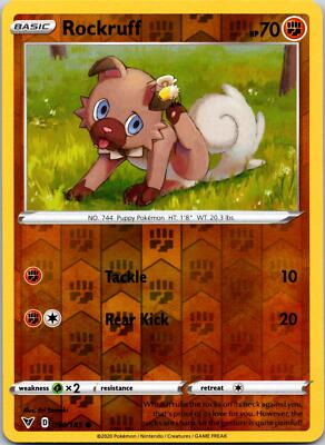 Pokémon SWSH04: Vivid Voltage #094/185 Rockruff Reverse Holo | eBay