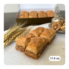 16 Pieces Fresh Baked Walnut Baklava from Florida (17.6 oz. 500 gr.) 