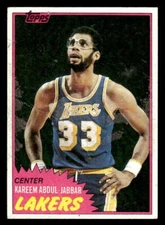 1981 TOPPS KAREEM ABDUL-JABBAR LOS ANGELES LAKERS #20 LOW GRADE X9729