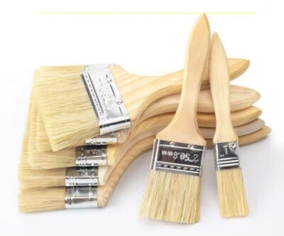 2x Chip Paint Pinsel Farben Bürsten Holzgriff Für Flecken Lacken Gesso Holz Wand