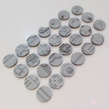 32mm Bases Sci-Fi Industrial Theme for Miniatures x 27 Round Base Toppers