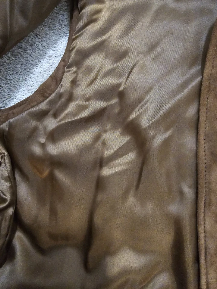 Daniel Cremieux Men's Vest Small Brown Leather Suede Warm Quilted Full Zip - Image 2 of 4